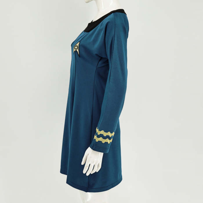 Star Trek Tos Female Duty Uniforms The Original Series Blue Gold Red Dress Costume