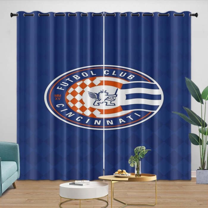 Fc Cincinnati Curtains Blackout Window Drapes Room Decoration