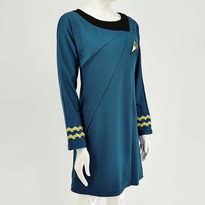 Star Trek Tos Female Duty Uniforms The Original Series Blue Gold Red Dress Costume