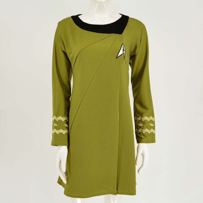 Star Trek Tos Female Duty Uniforms The Original Series Blue Gold Red Dress Costume