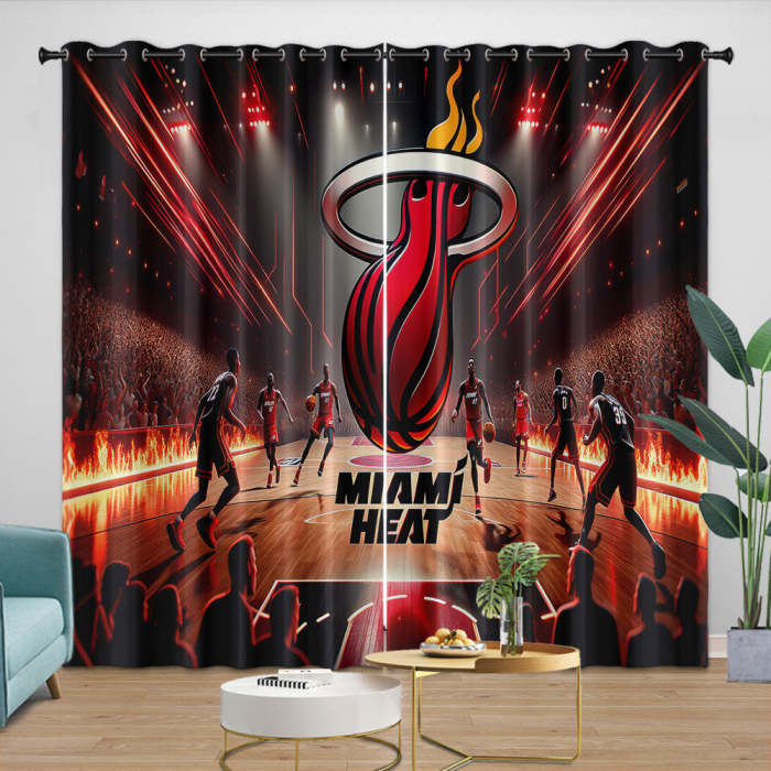 Miami Heat Curtains Blackout Window Drapes Room Decoration