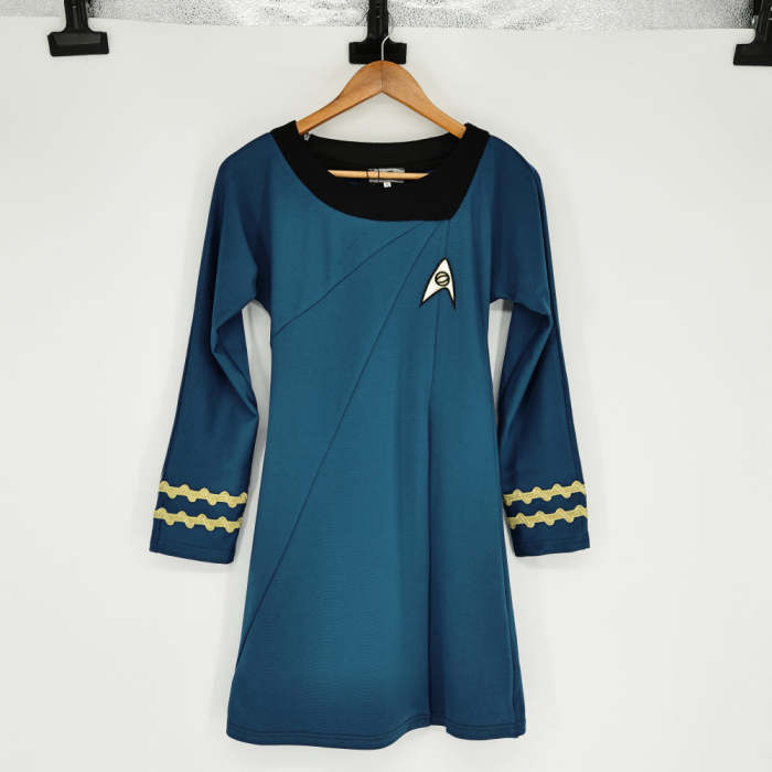 Star Trek Tos Female Duty Uniforms The Original Series Blue Gold Red Dress Costume