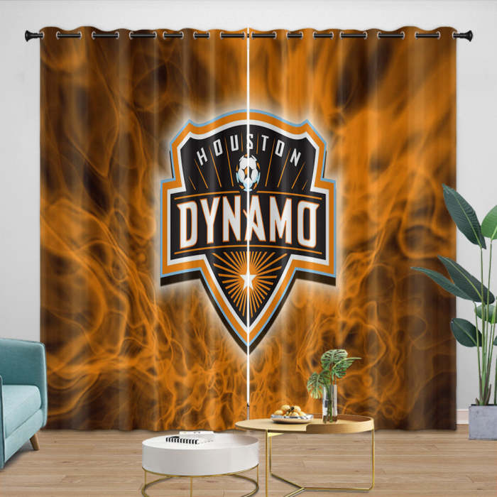 Houston Dynamo Curtains Blackout Window Drapes Room Decoration