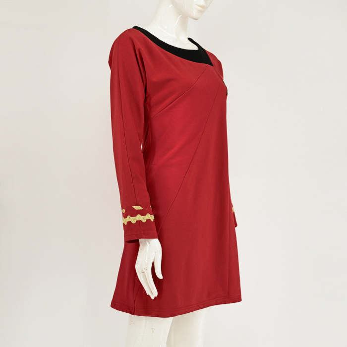 Star Trek Tos Female Duty Uniforms The Original Series Blue Gold Red Dress Costume