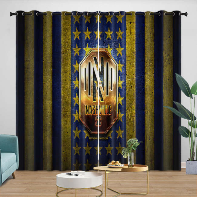 Nashville Sc Curtains Blackout Window Drapes Room Decoration