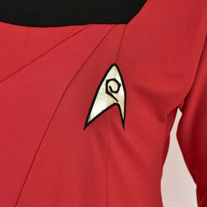 Star Trek Tos Female Duty Uniforms The Original Series Blue Gold Red Dress Costume