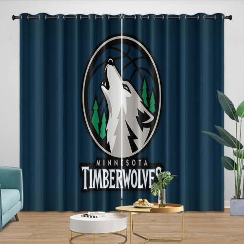 Minnesota Timberwolves Curtains Blackout Window Drapes Room Decoration
