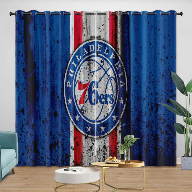 Philadelphia 76Ers Curtains Blackout Window Drapes Room Decoration