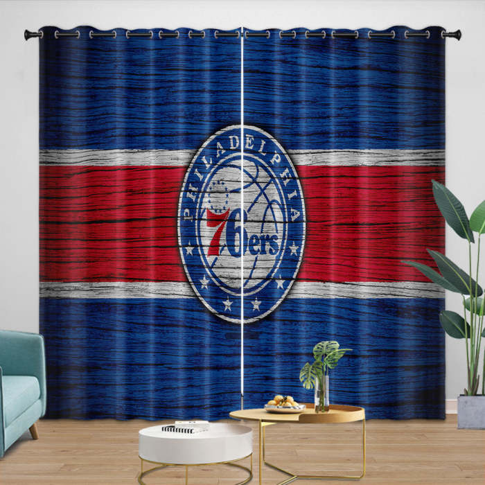 Philadelphia 76Ers Curtains Blackout Window Drapes Room Decoration