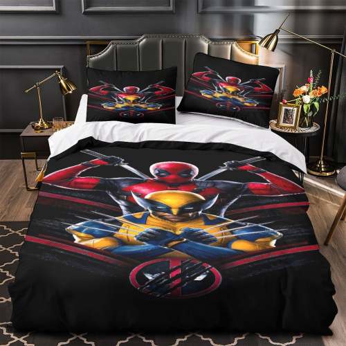 Deadpool And Wolverine Bedding Set Pattern Quilt Cover Without Filler