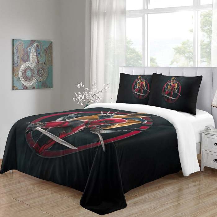 Deadpool And Wolverine Bedding Set Pattern Quilt Cover Without Filler