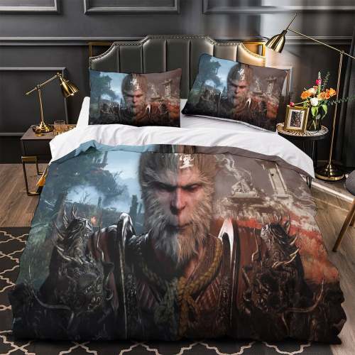 Black Myth Wukong Bedding Set Pattern Quilt Cover Without Filler