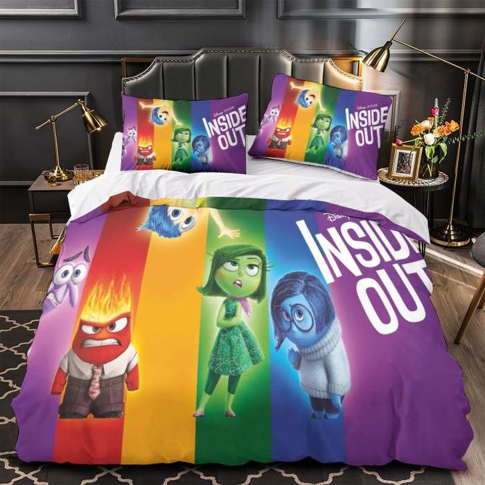Pixar'S Inside Out 2 Bedding Set Pattern Quilt Cover Without Filler