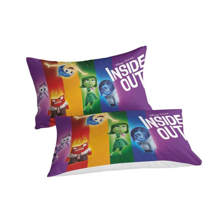 Pixar'S Inside Out 2 Bedding Set Pattern Quilt Cover Without Filler
