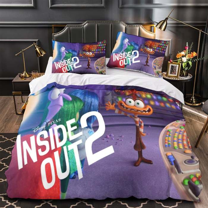 Pixar'S Inside Out 2 Bedding Set Pattern Quilt Cover Without Filler