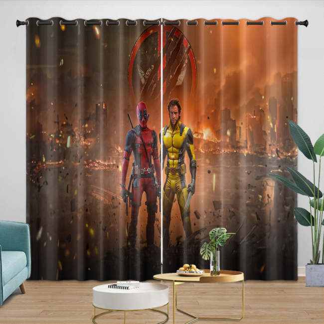 Deadpool And Wolverine Curtains Blackout Window Drapes