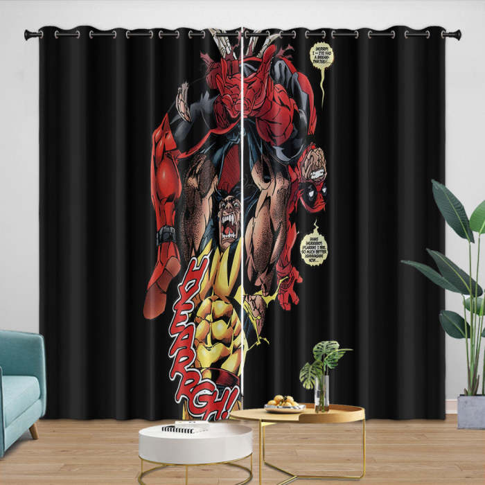 Deadpool And Wolverine Curtains Blackout Window Drapes