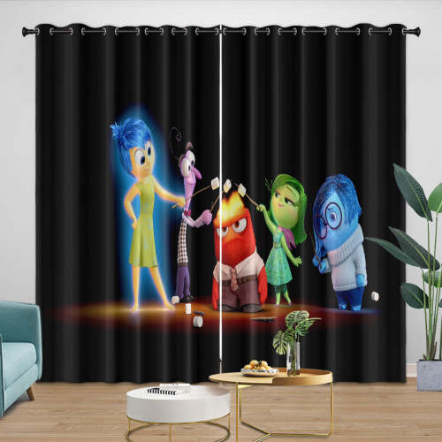 Pixar'S Inside Out 2 Curtains Blackout Window Drapes Room Decoration