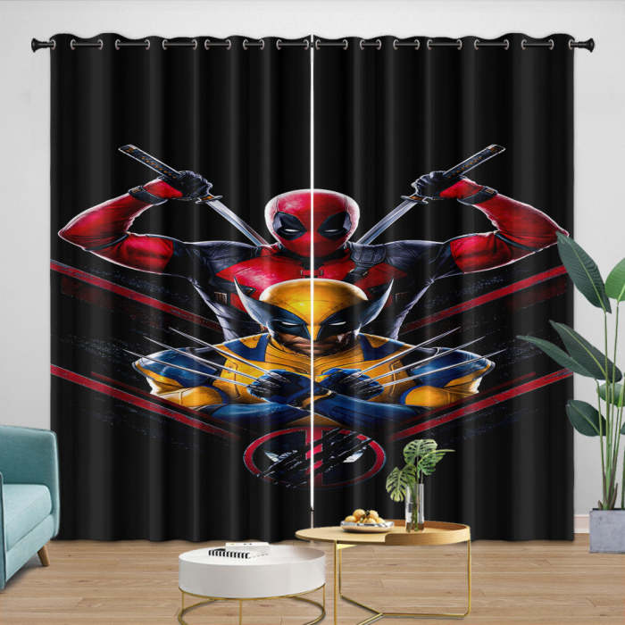 Deadpool And Wolverine Curtains Blackout Window Drapes