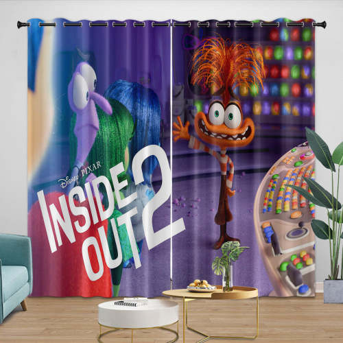 Pixar'S Inside Out 2 Curtains Blackout Window Drapes Room Decoration