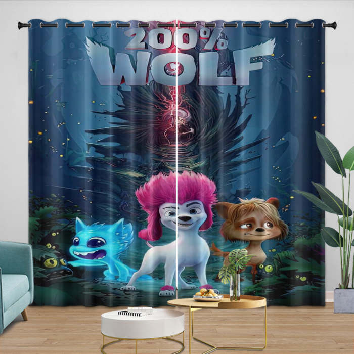 200% Wolf Curtains Blackout Window Drapes Room Decoration