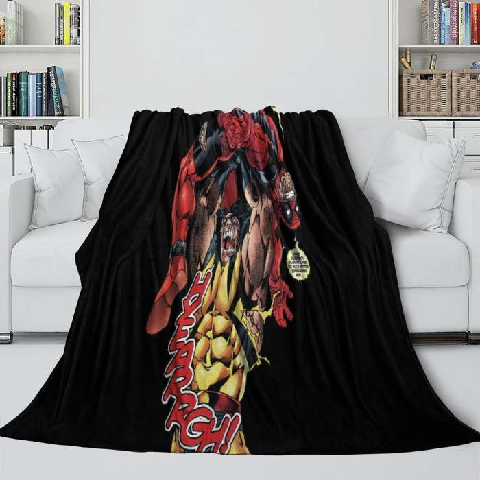 Deadpool And Wolverine Blanket Flannel Fleece Throw Room Decoration