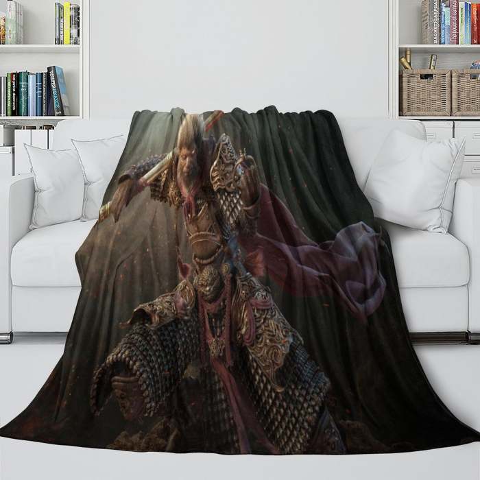 Black Myth Wukong Blanket Flannel Fleece Throw Room Decoration