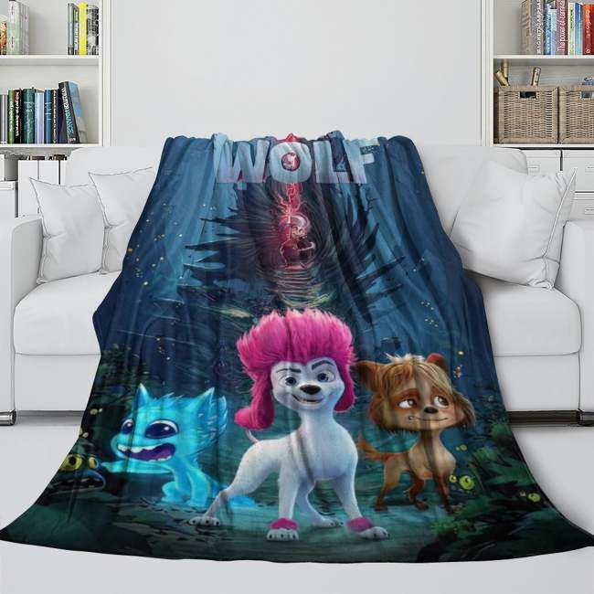 200% Wolf Blanket Flannel Fleece Throw Room Decoration