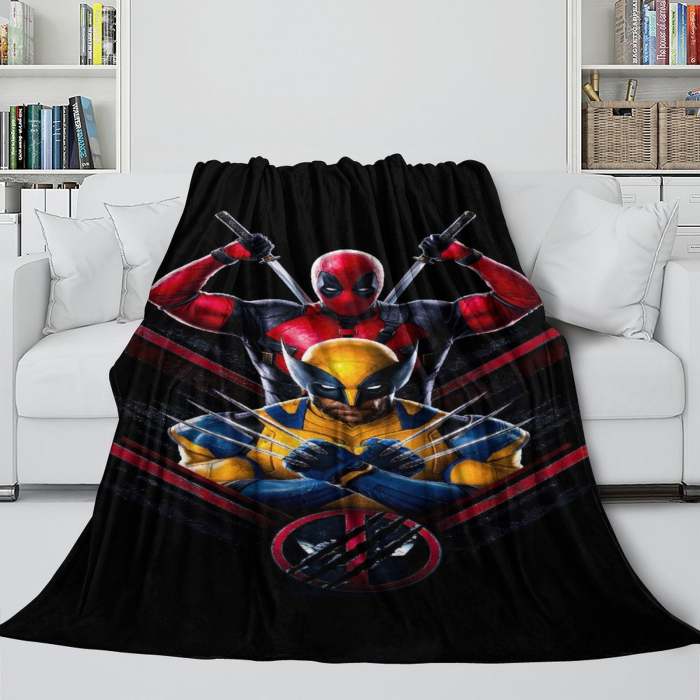 Deadpool And Wolverine Blanket Flannel Fleece Throw Room Decoration