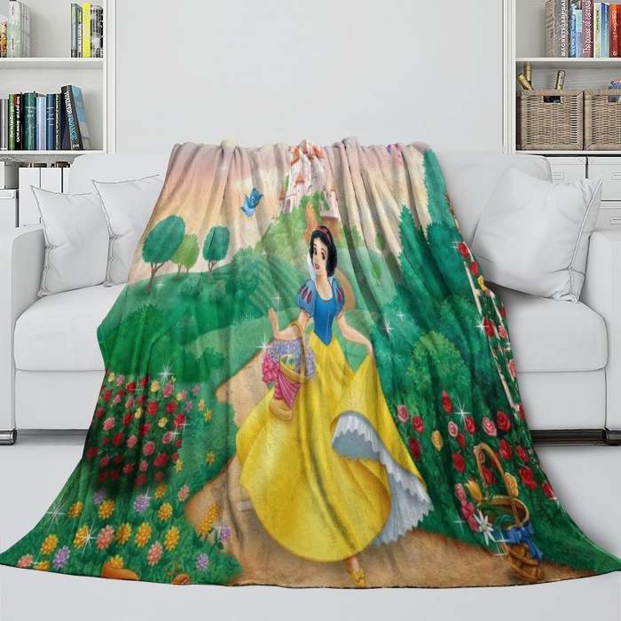 Snow White Blanket Flannel Fleece Throw Room Decoration