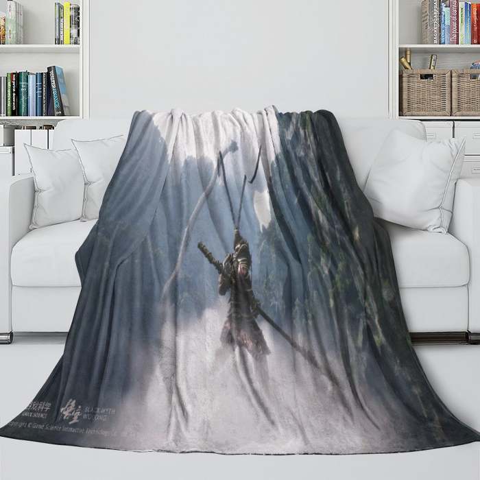 Black Myth Wukong Blanket Flannel Fleece Throw Room Decoration