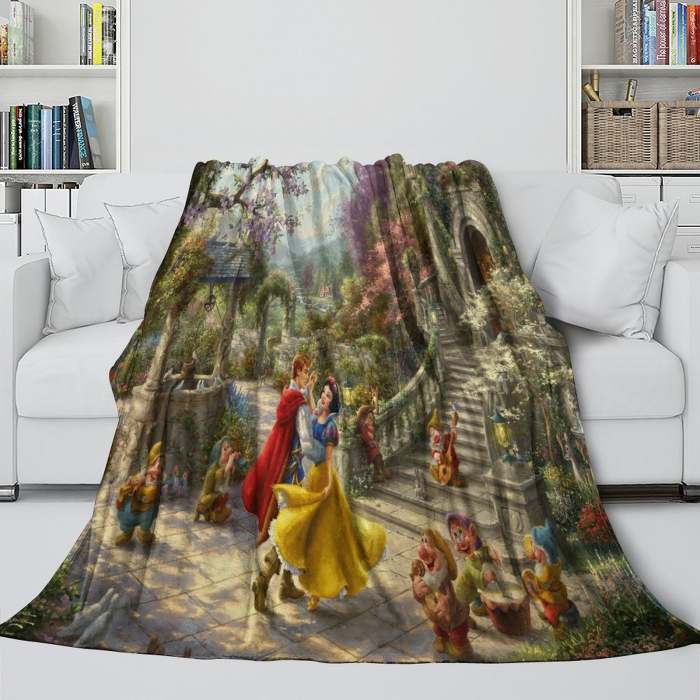 Snow White Blanket Flannel Fleece Throw Room Decoration