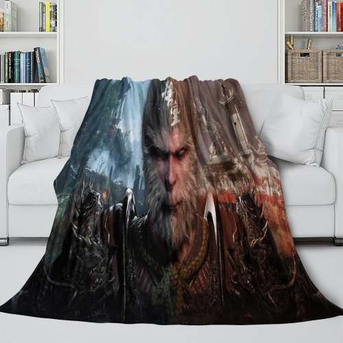 Black Myth Wukong Blanket Flannel Fleece Throw Room Decoration