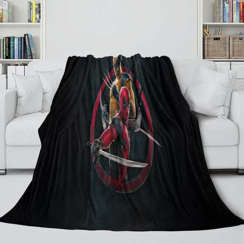 Deadpool And Wolverine Blanket Flannel Fleece Throw Room Decoration