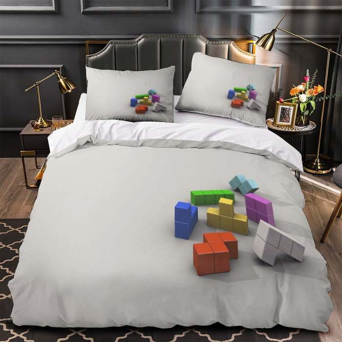 Tetris Bedding Set Pattern Quilt Cover Without Filler