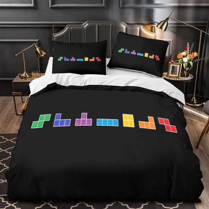 Tetris Bedding Set Pattern Quilt Cover Without Filler