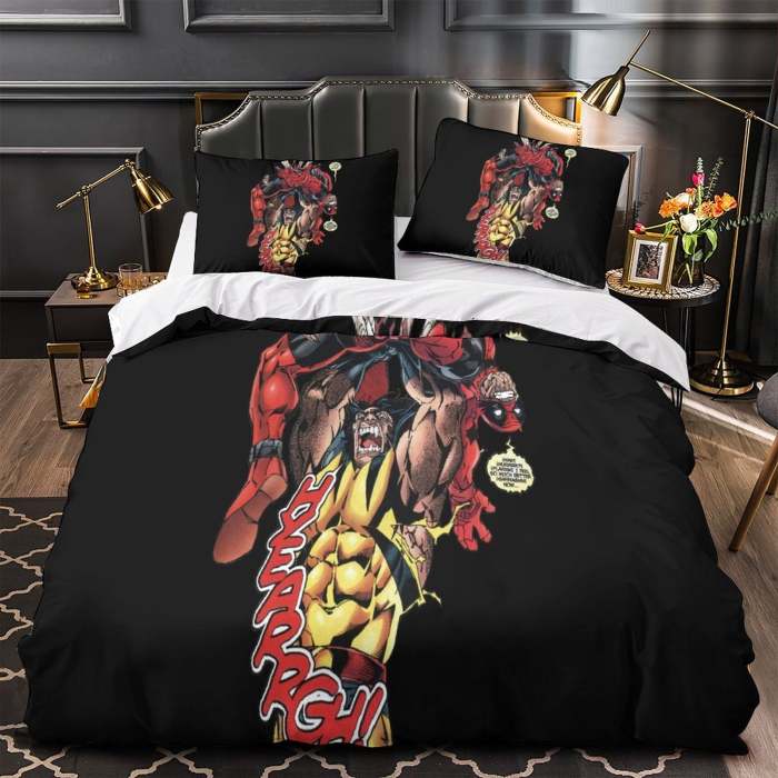 Deadpool And Wolverine Bedding Set Pattern Quilt Cover Without Filler