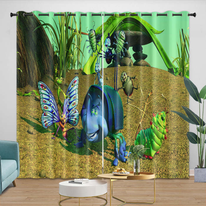 A Bug'S Life Curtains Blackout Window Drapes Room Decoration