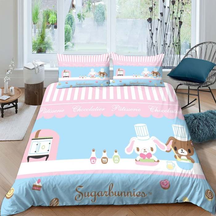 Sugarbunnies Bedding Set Pattern Quilt Cover Without Filler