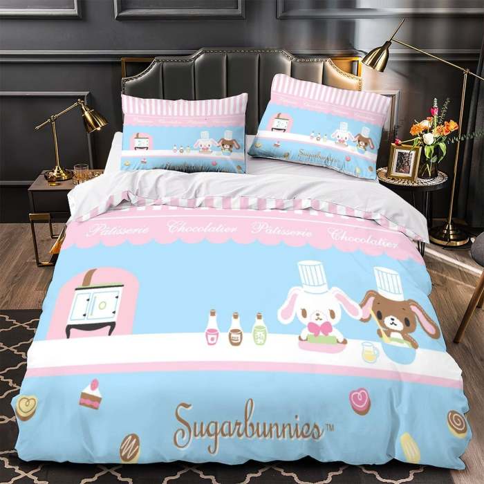 Sugarbunnies Bedding Set Pattern Quilt Cover Without Filler