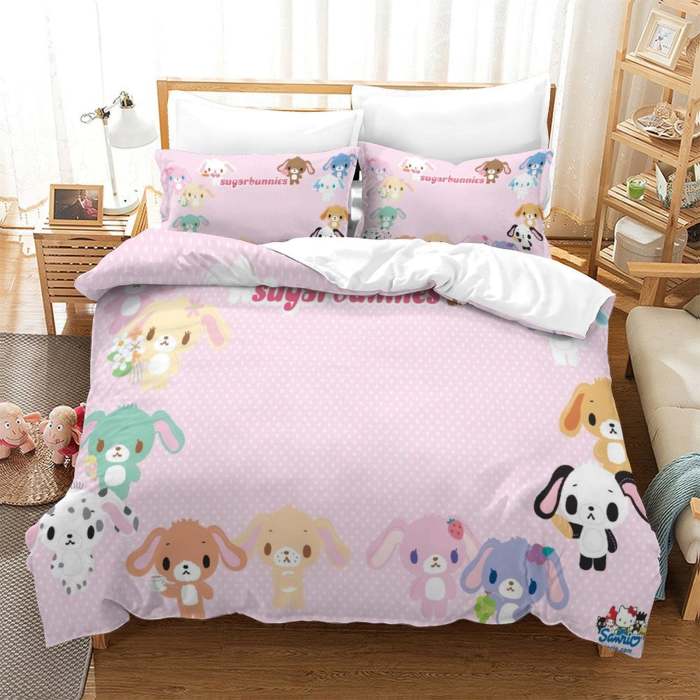 Sugarbunnies Bedding Set Pattern Quilt Cover Without Filler
