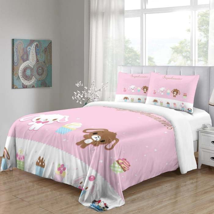 Sugarbunnies Bedding Set Pattern Quilt Cover Without Filler
