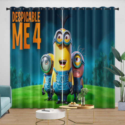 Despicable Me 4 Curtains Blackout Window Drapes Room Decoration