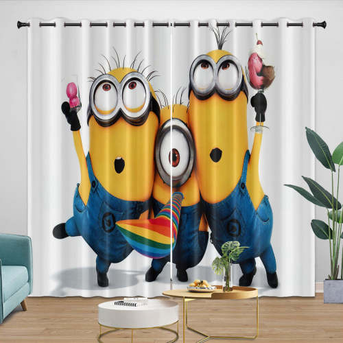 Despicable Me 4 Curtains Blackout Window Drapes Room Decoration