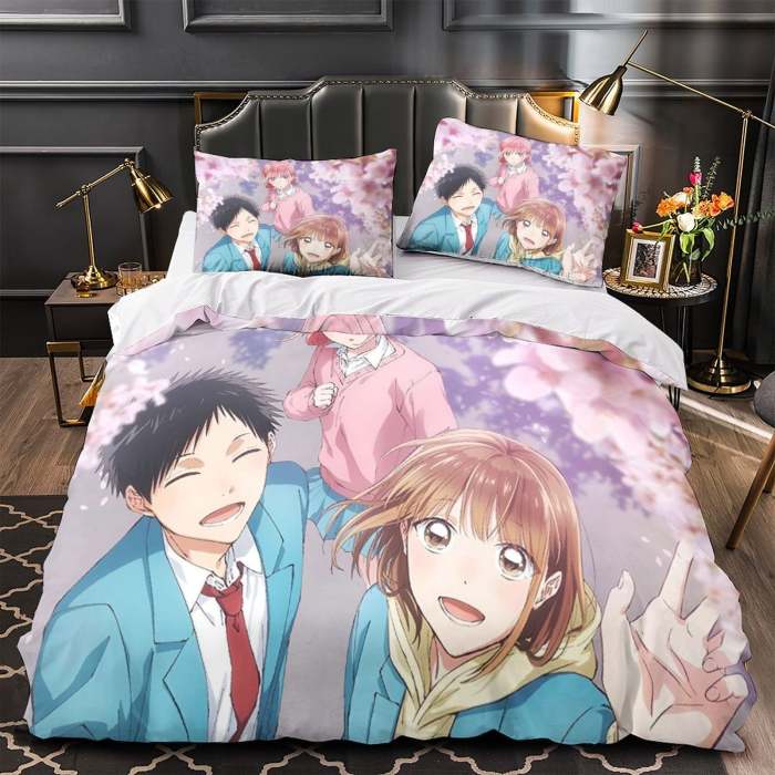 Blue Box Bedding Set Pattern Quilt Cover Without Filler