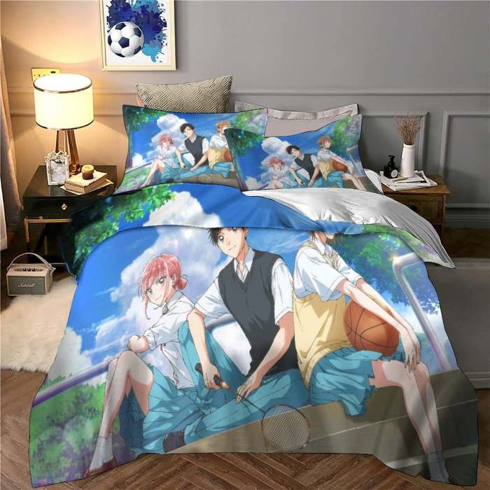 Blue Box Bedding Set Pattern Quilt Cover Without Filler