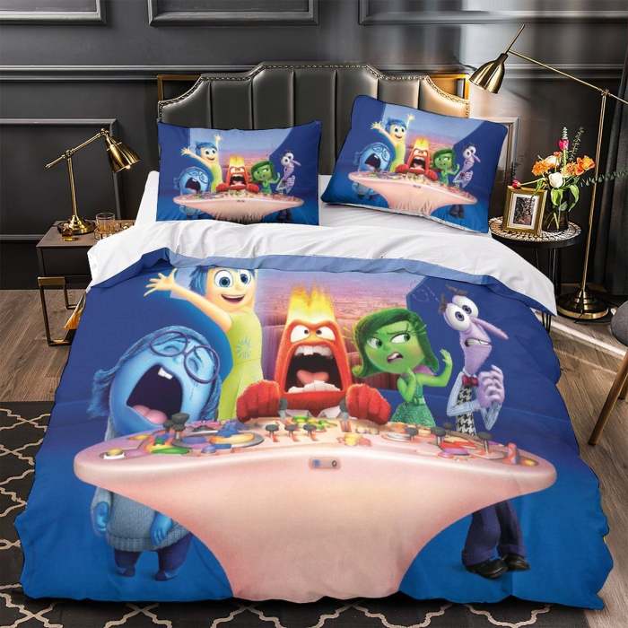 Pixar'S Inside Out 2 Bedding Set Pattern Quilt Cover Without Filler