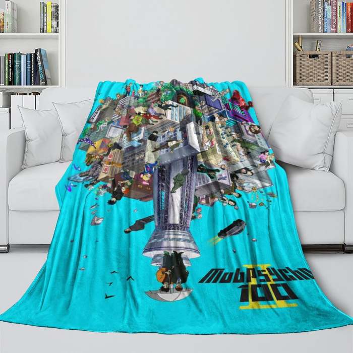 Mob Psycho 100 Blanket Flannel Fleece Throw Room Decoration