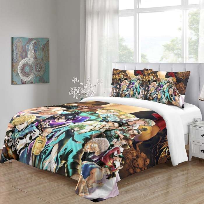 One-Punch Man Bedding Set Pattern Quilt Cover Without Filler
