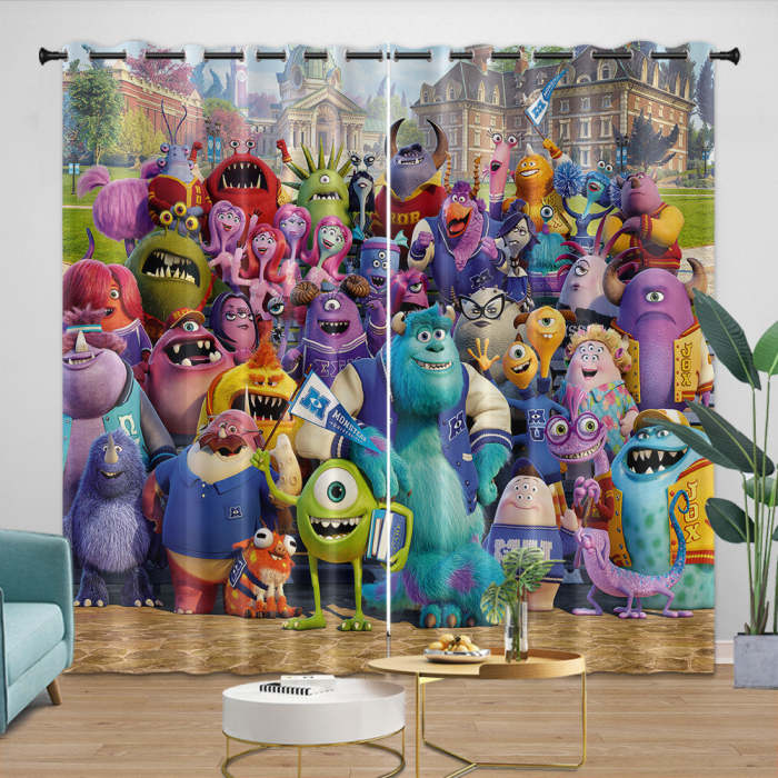 Monsters University Curtains Blackout Window Drapes Room Decoration